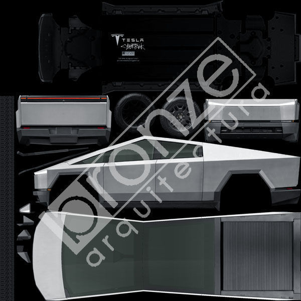 Tesla Cybertruck 2024 Low-poly 3D model_22