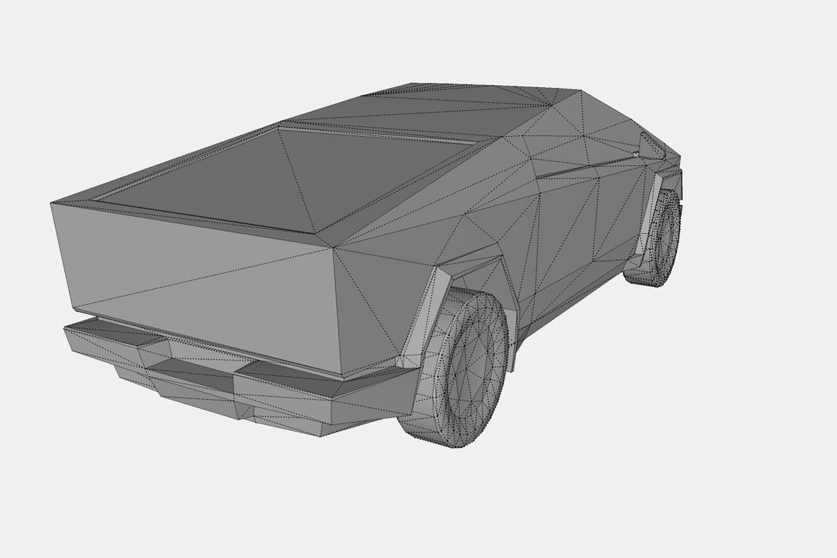 Tesla Cybertruck 2024 Low-poly 3D model_19