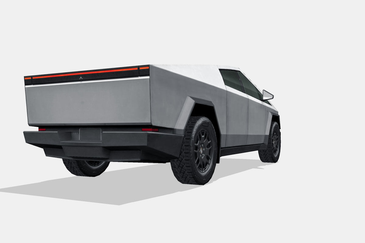 Tesla Cybertruck 2024 Low-poly 3D model_11