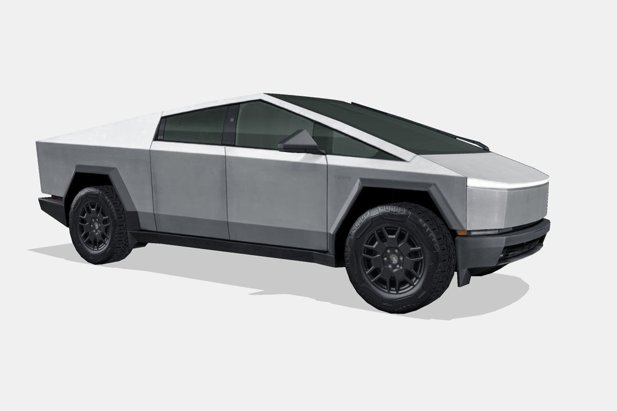 Tesla Cybertruck 2024 Low-poly 3D model_15