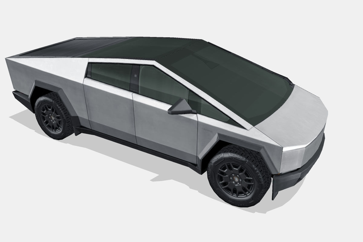 Tesla Cybertruck 2024 Low-poly 3D model_14