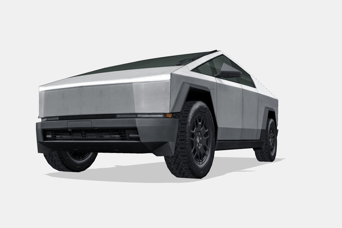 Tesla Cybertruck 2024 Low-poly 3D model_4
