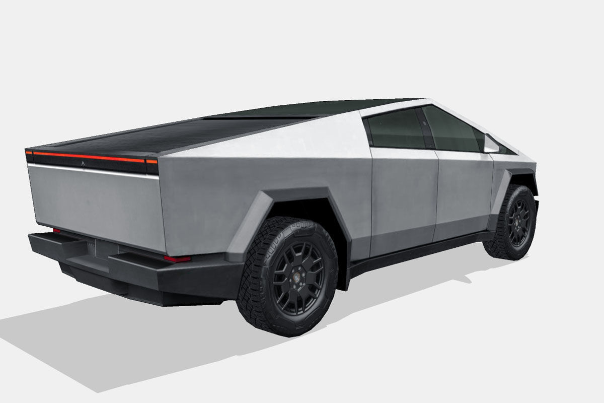 Tesla Cybertruck 2024 Low-poly 3D model_2