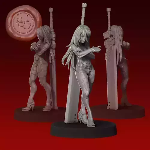 A2 - Nier Automata - 32mm Scale Miniature 3D print model