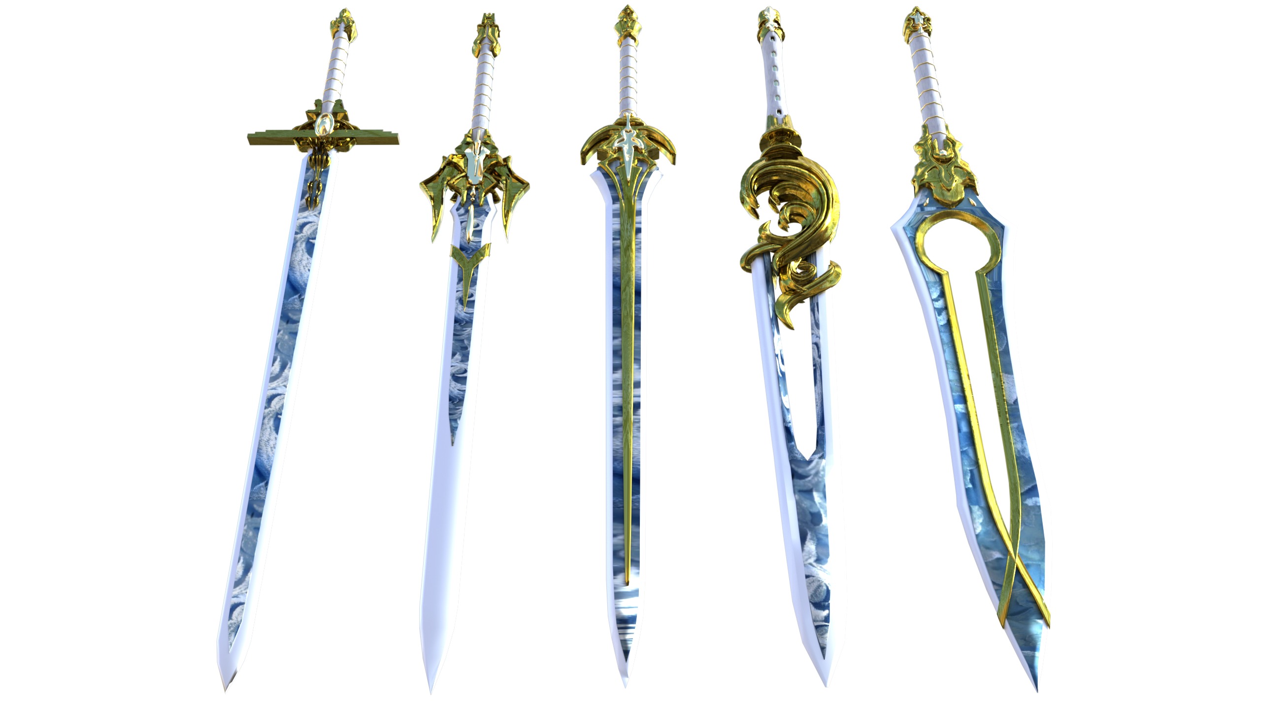 Celestials wepons Low-poly 3D model_1