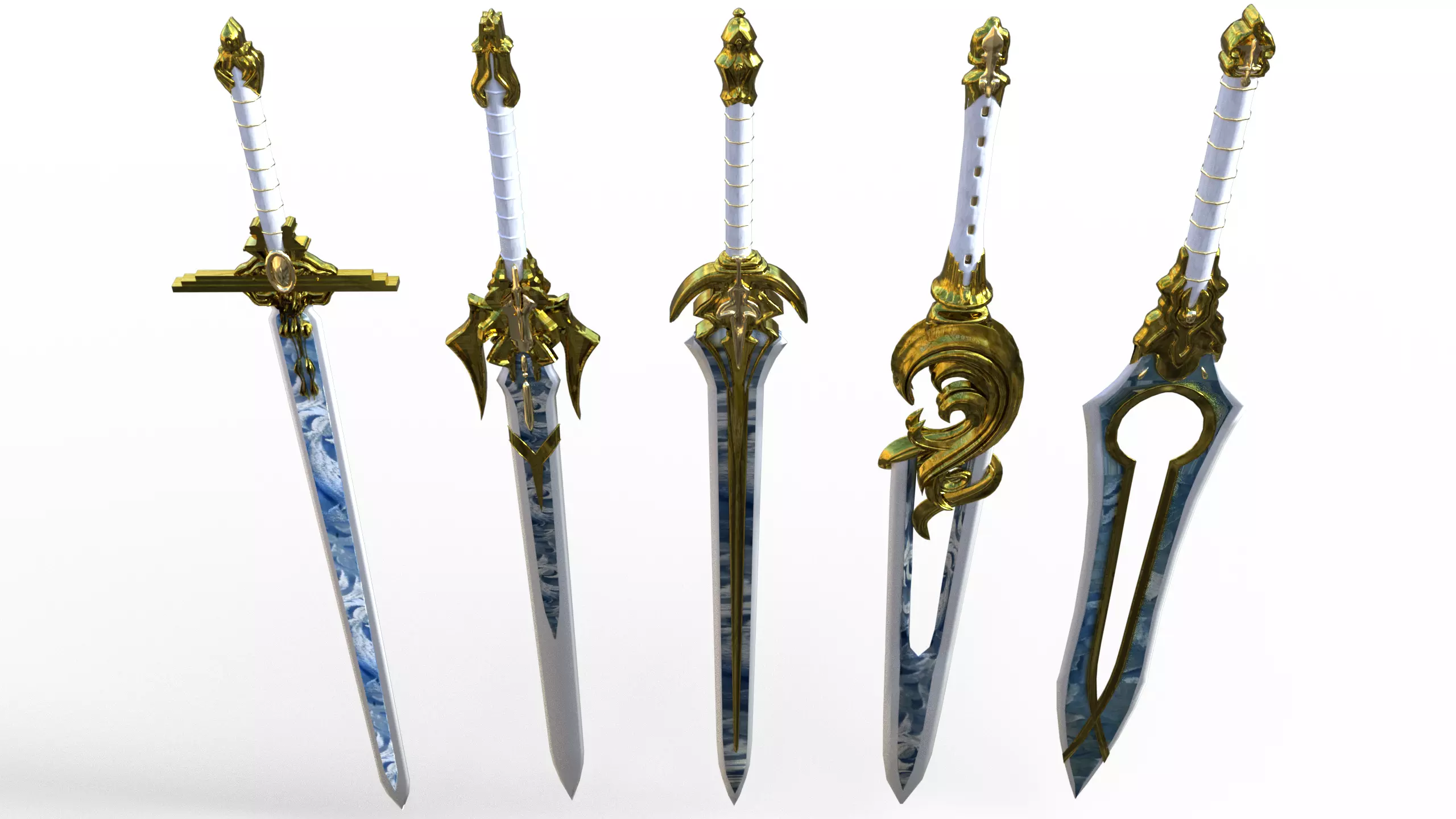 Celestials wepons Low-poly 3D model_0