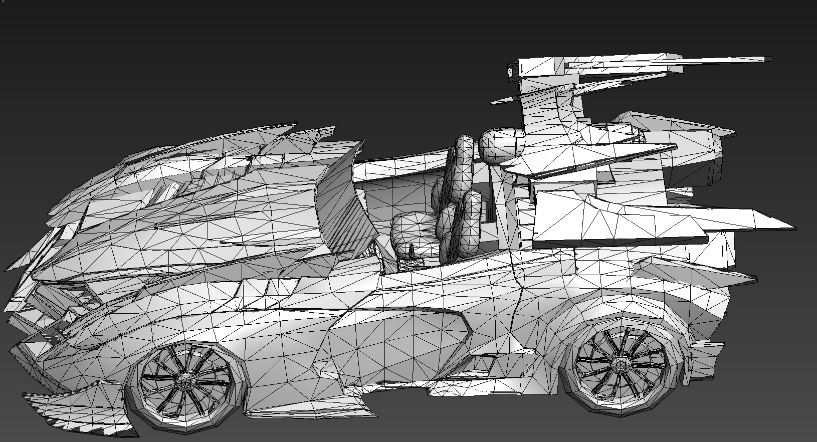 racing car Low-poly 3D model_10