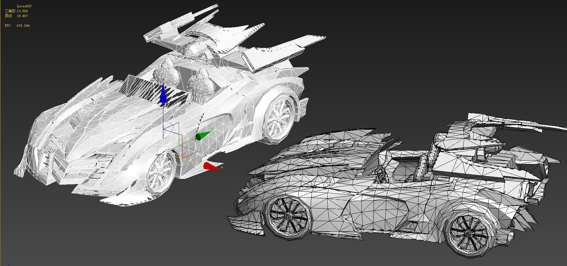 racing car Low-poly 3D model_9