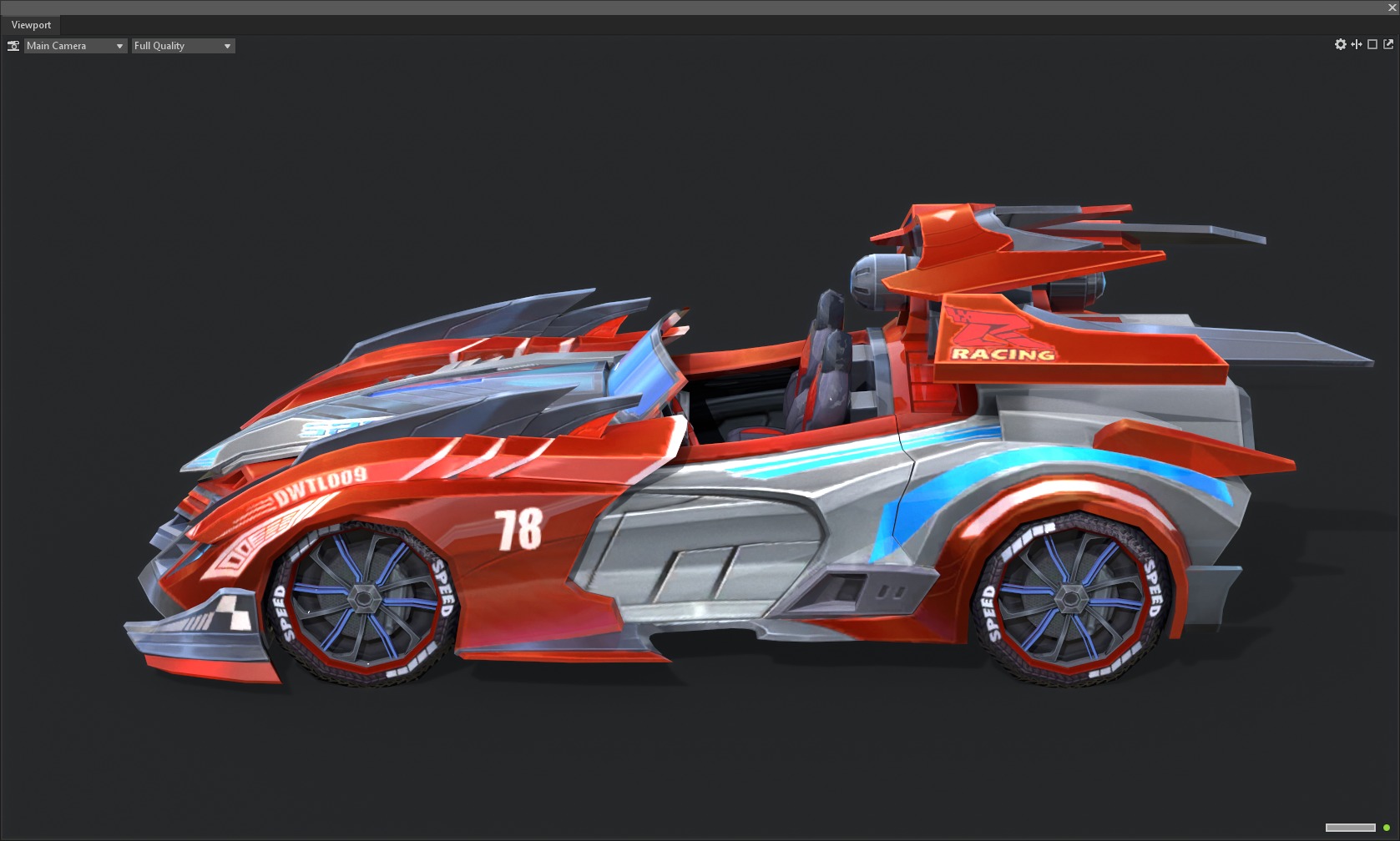 racing car Low-poly 3D model_2