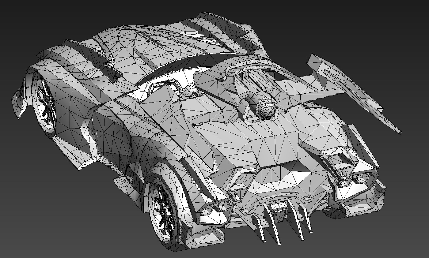 racing car Low-poly 3D model_12