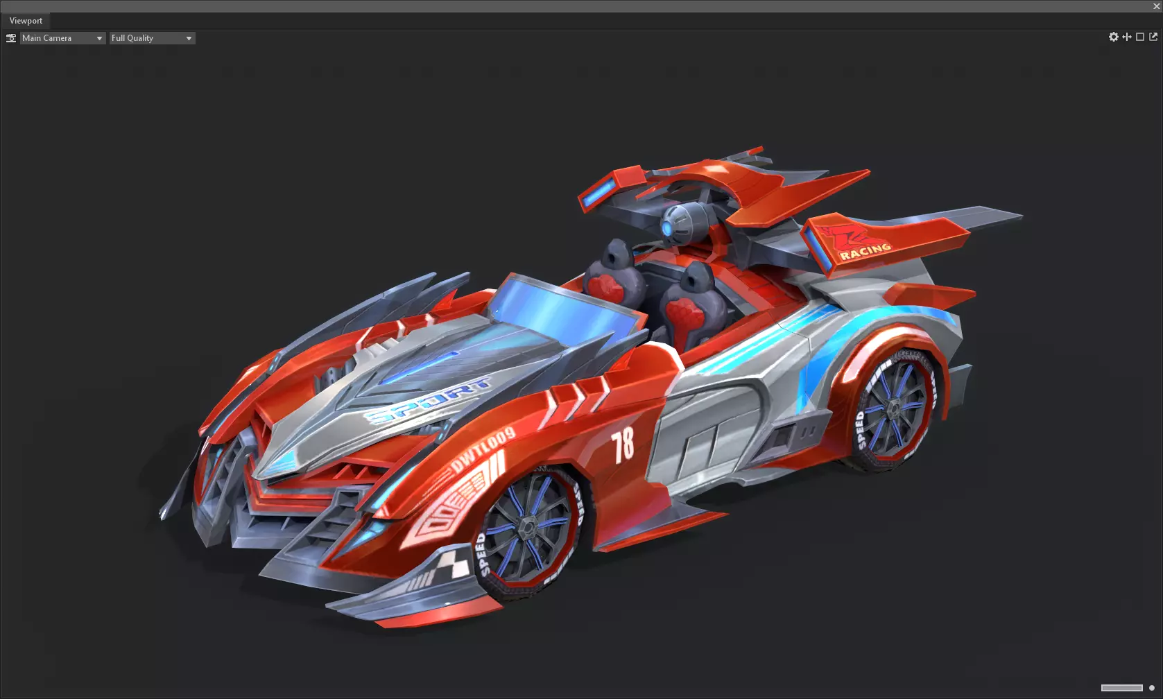 racing car Low-poly 3D model_0