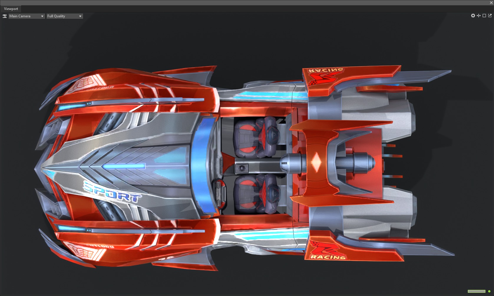 racing car Low-poly 3D model_7