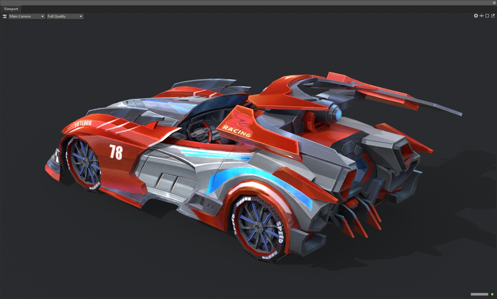 racing car Low-poly 3D model_3