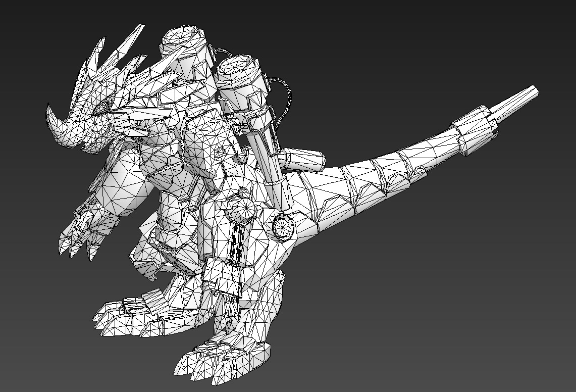 Tyrannosaurus robot Low-poly 3D model_11