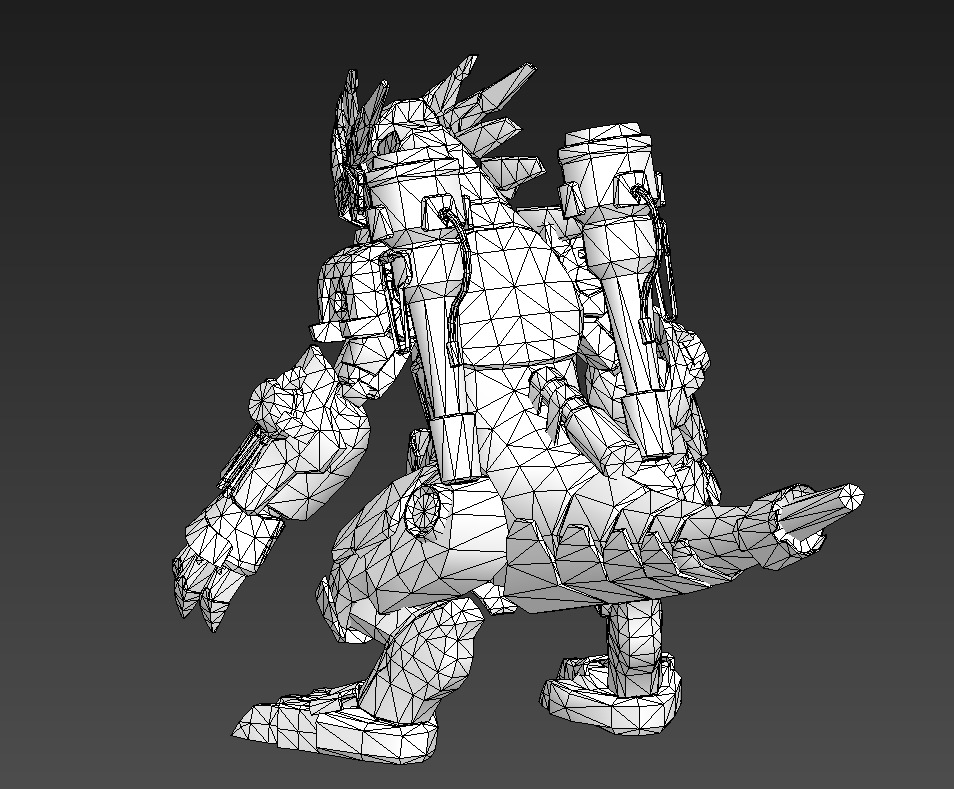 Tyrannosaurus robot Low-poly 3D model_12