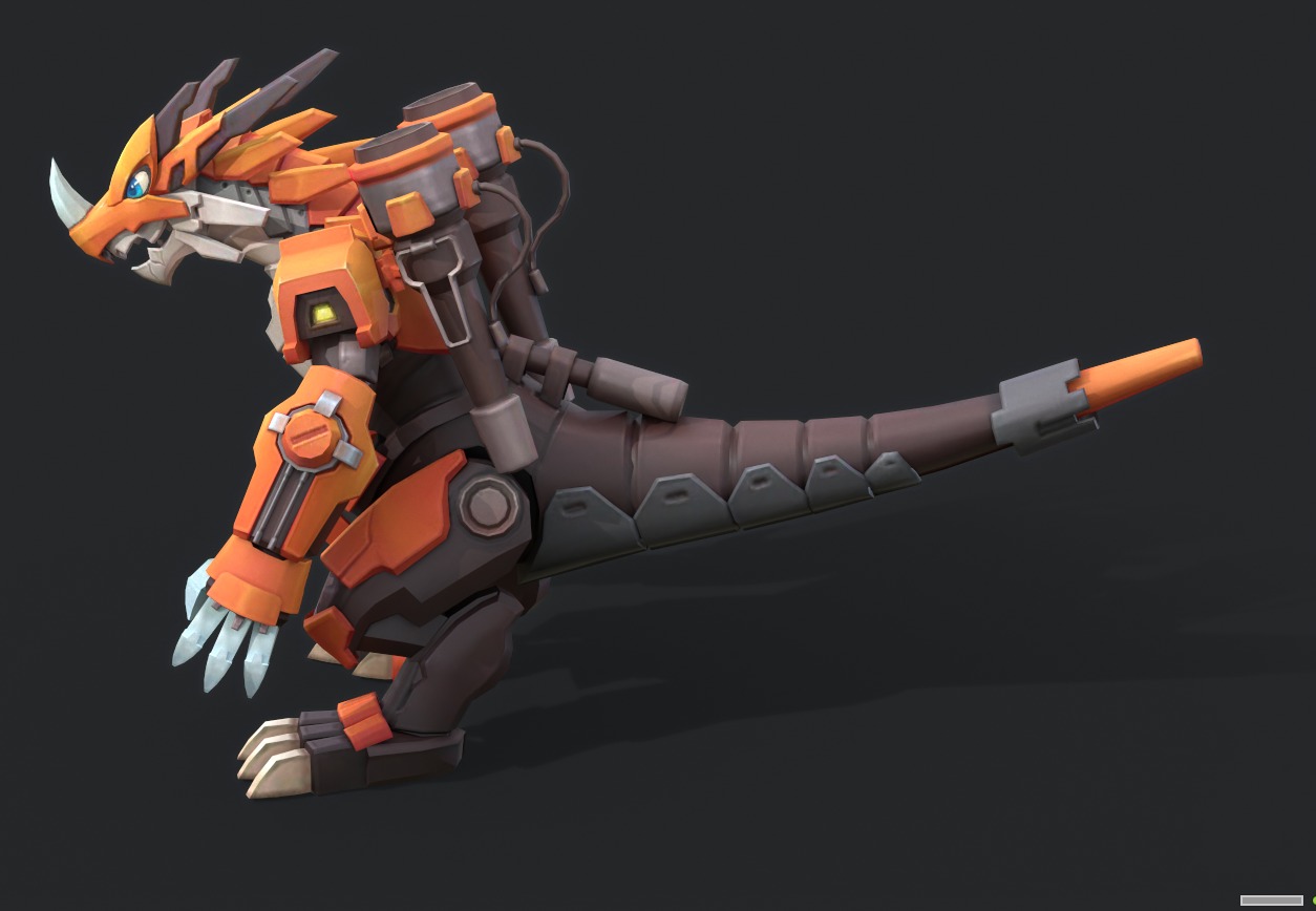 Tyrannosaurus robot Low-poly 3D model_2