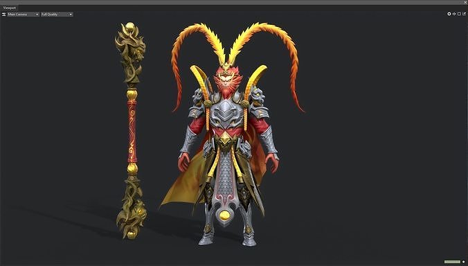 The Monkey King Low-poly 3D model