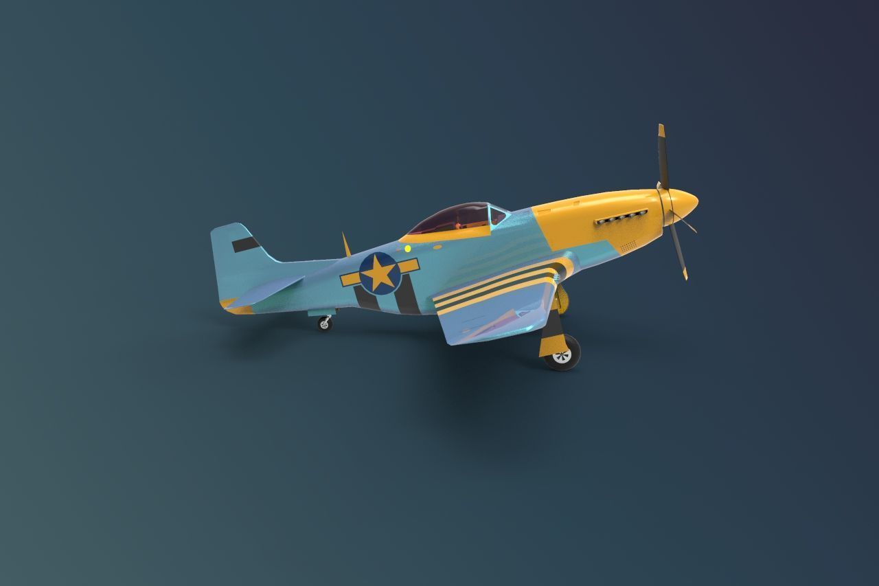 North American P 51 Mustang 3D model_4