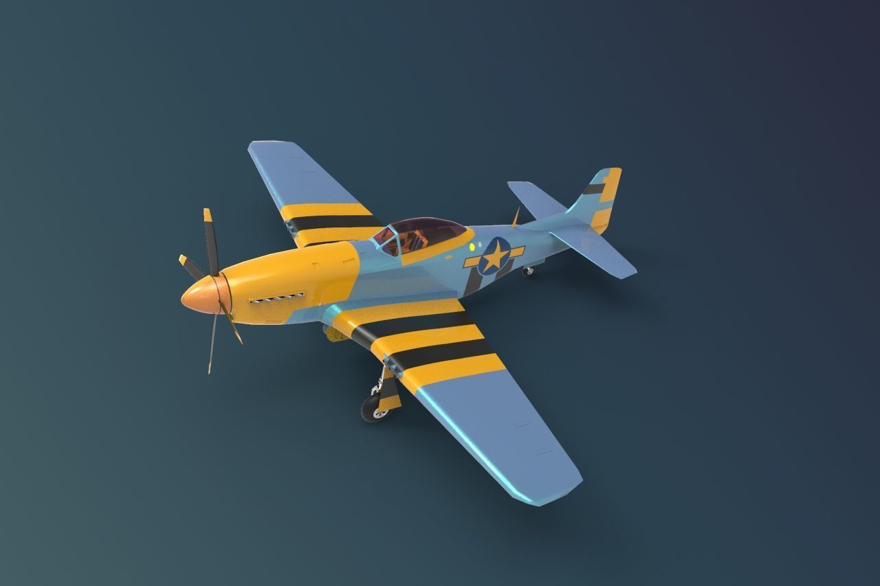 North American P 51 Mustang 3D model_1