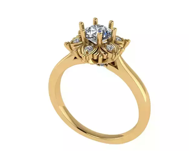 Women diamond engagement ring 3d render