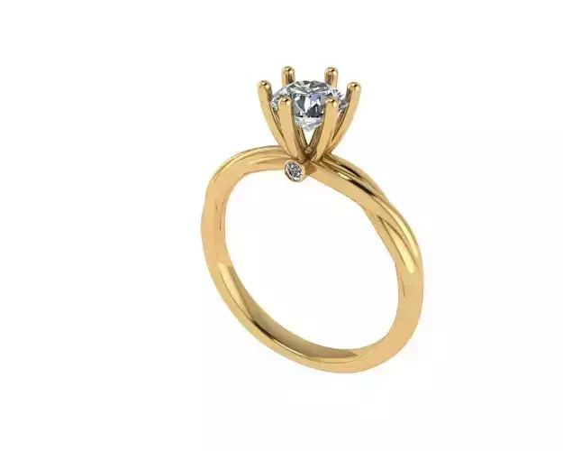Women diamond engagement ring 3d render