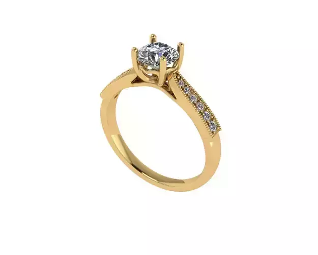 Women diamond engagement ring 3d render