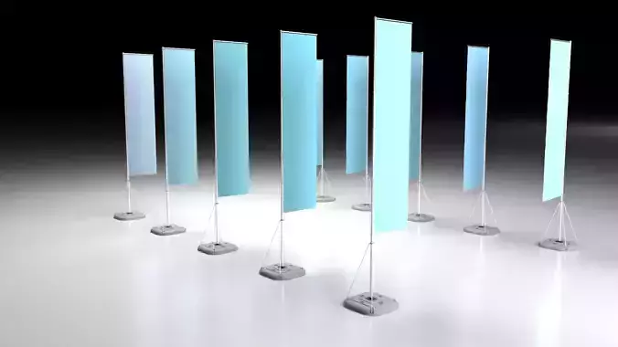 Branding event - Flag Pole Banner  3D model