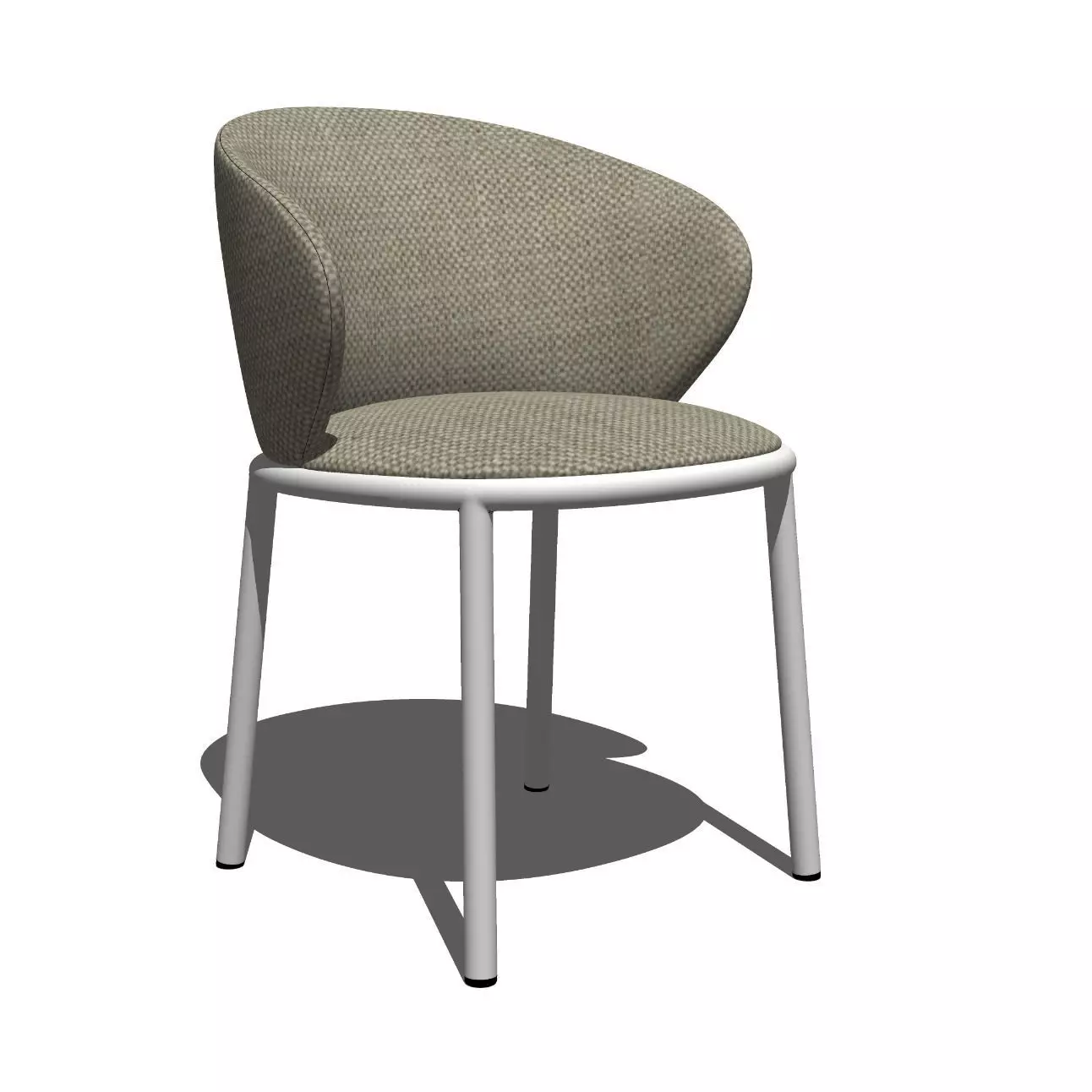 Mun Chair with Armrests by Desalto 3D model_0