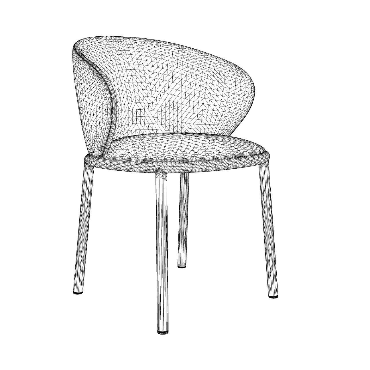 Mun Chair with Armrests by Desalto 3D model_1