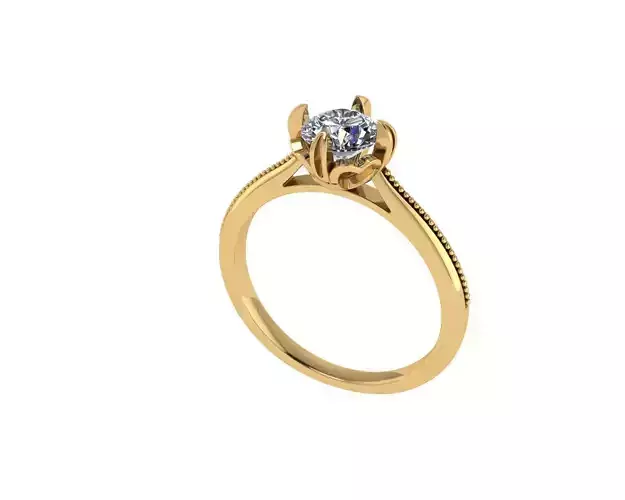 Women diamond engagement ring 3d render