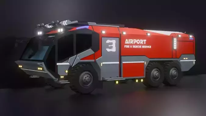 Airport truck red 3D model