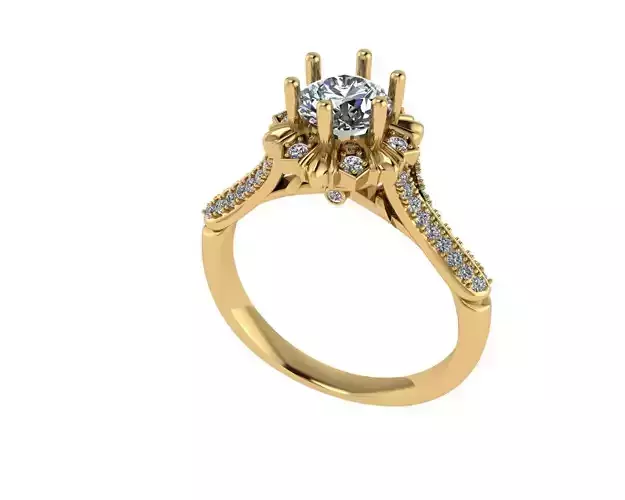 Women diamond engagement ring 3d render