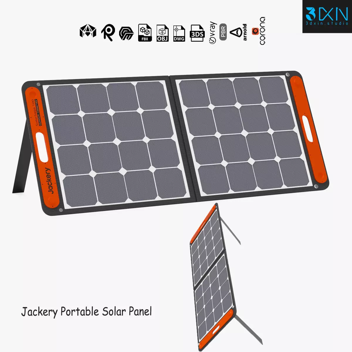 Jackery Portable Solar Panel 3D model_0