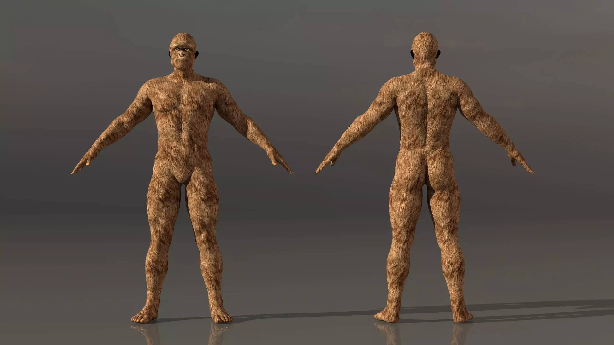 BigFoot 3d Model Animated Rigged Low-poly 3D model