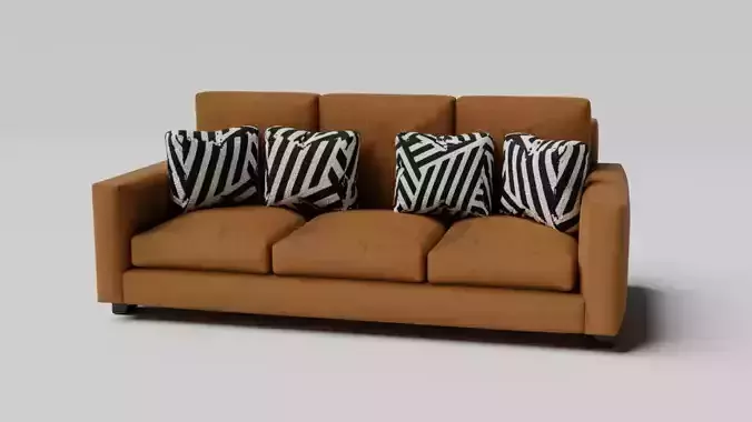 Three Seater Brown Sofa