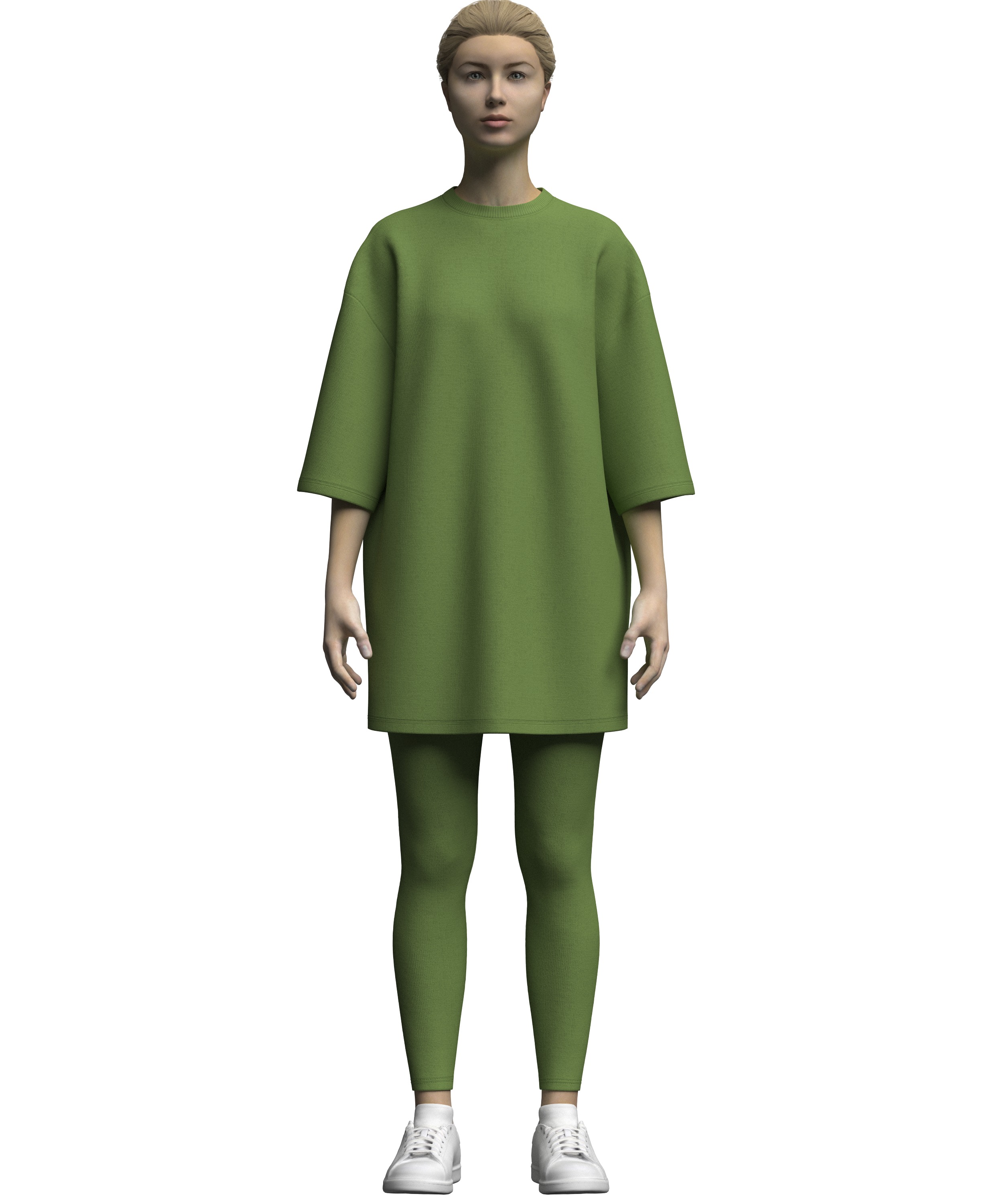 Female T-Shirt And Legging 3D Model 3D model_5