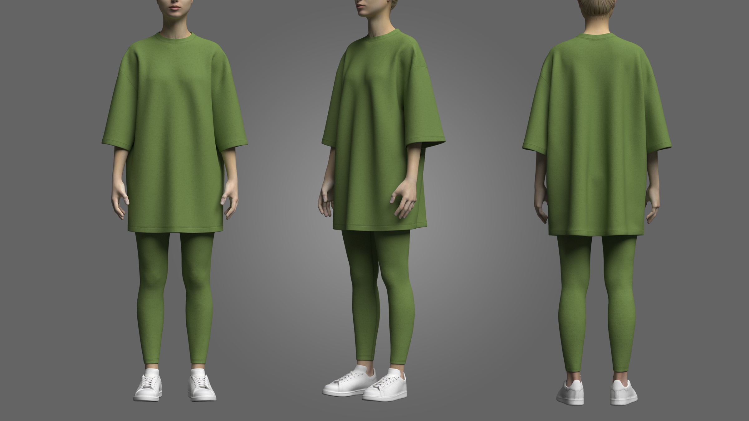 Female T-Shirt And Legging 3D Model 3D model_1