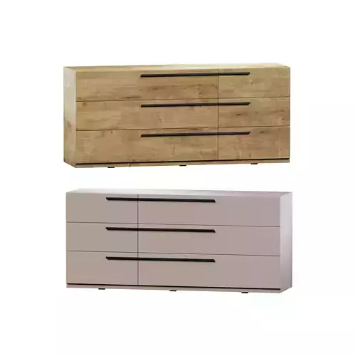 Kimball Chest of Drawers-3 White Wood Latte