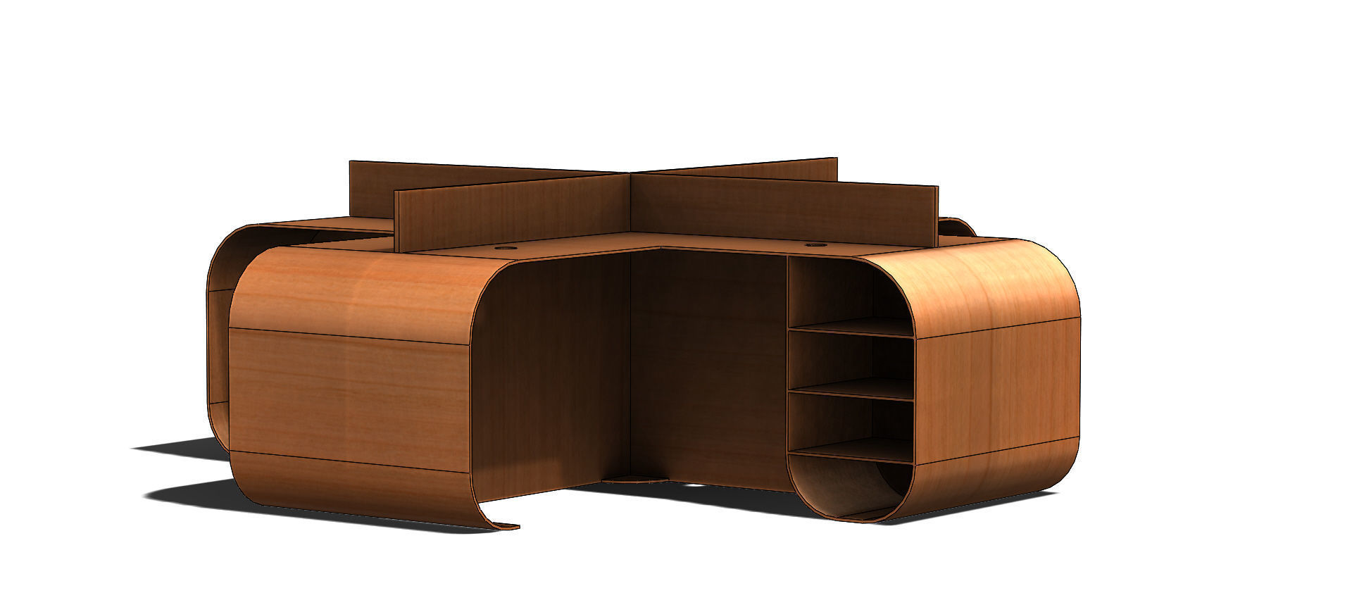 Workstation Low-poly 3D model_2