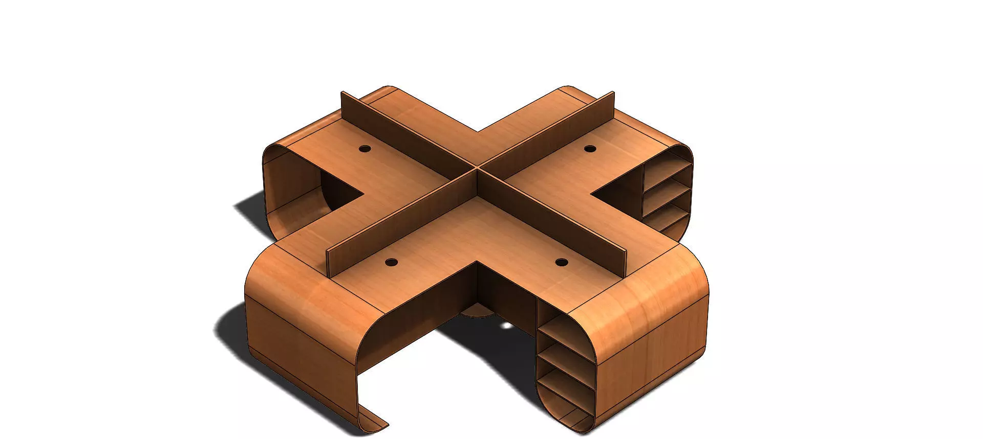 Workstation Low-poly 3D model_0