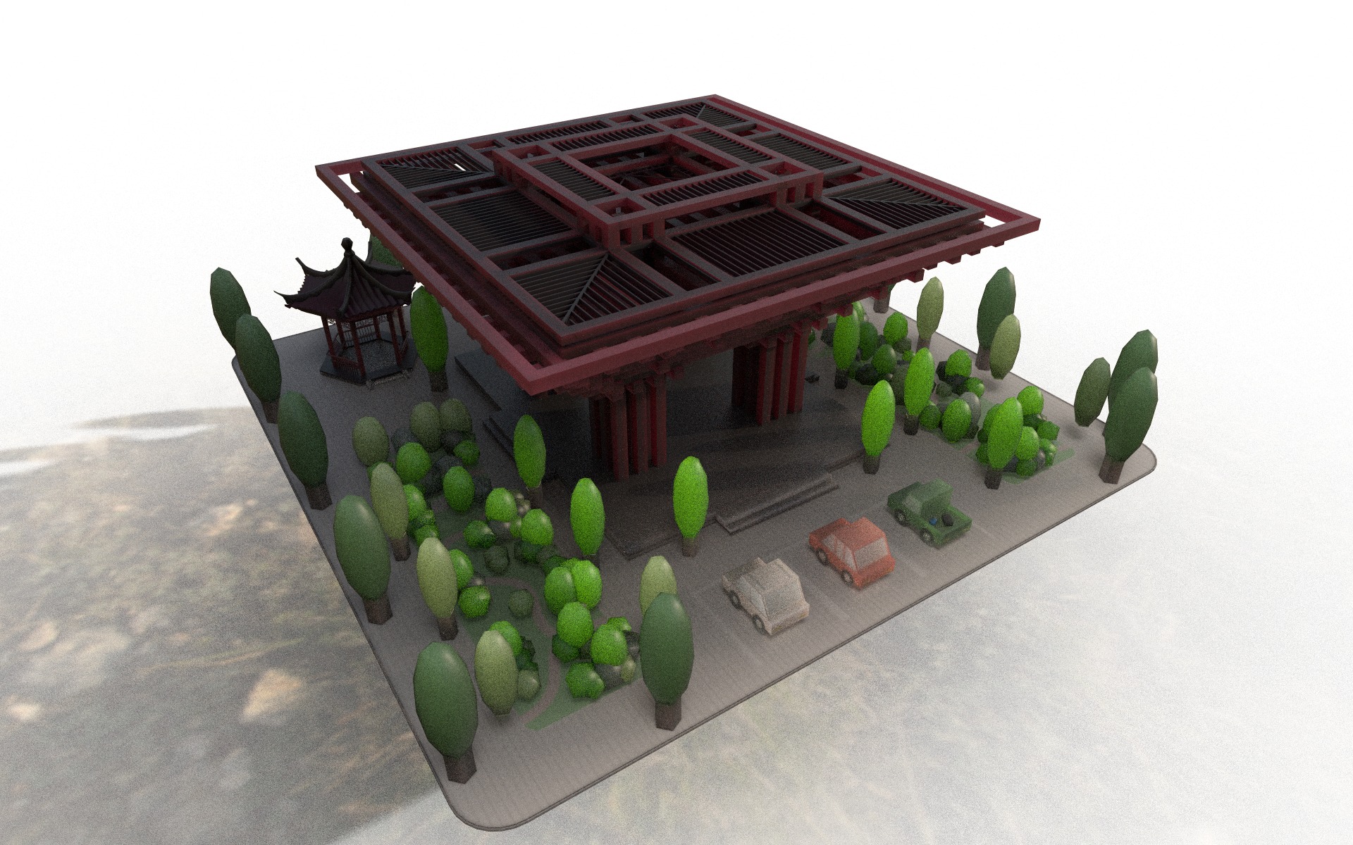 China Pavilion Cartoon Model 3D model_6