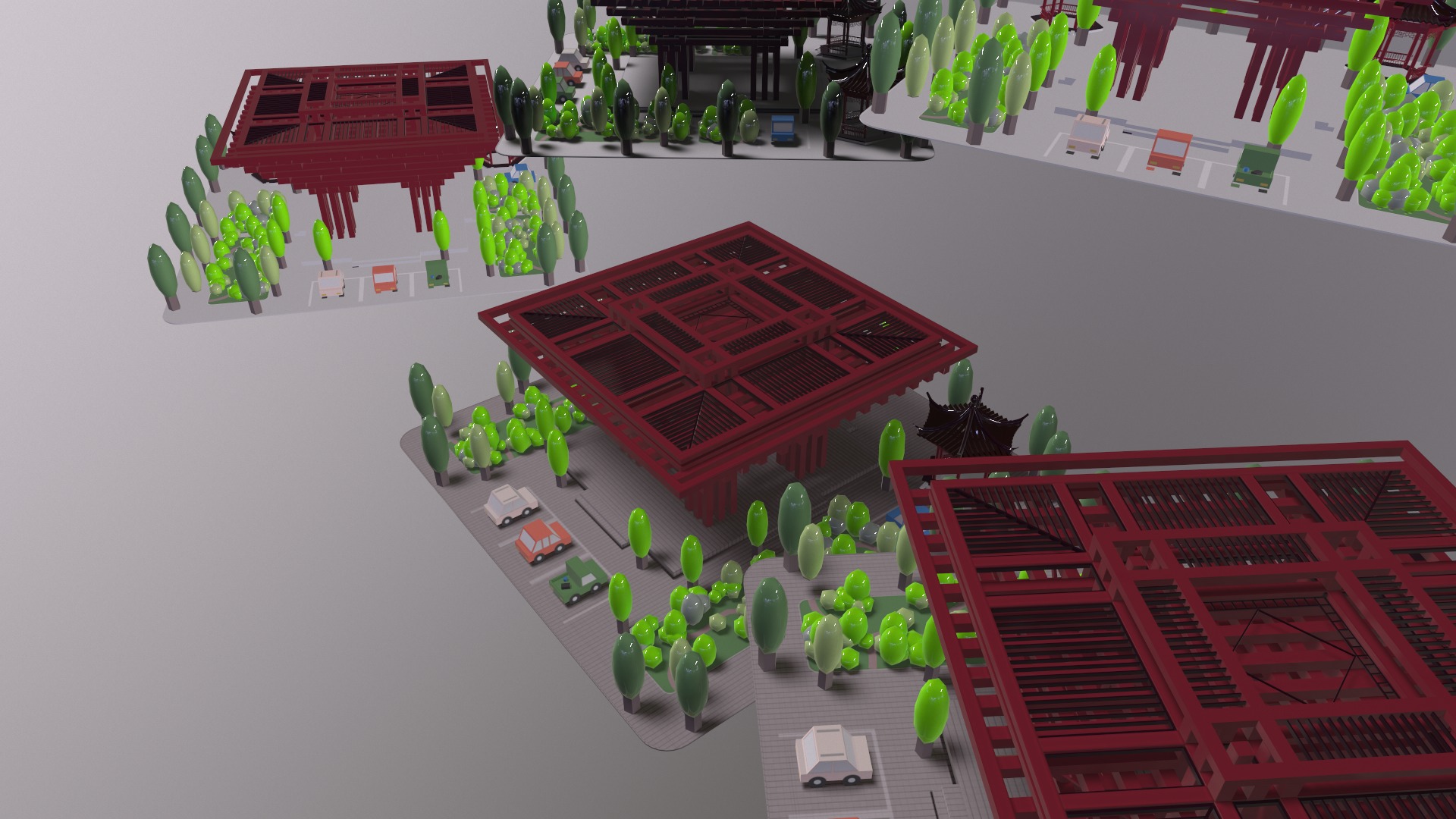 China Pavilion Cartoon Model 3D model_5