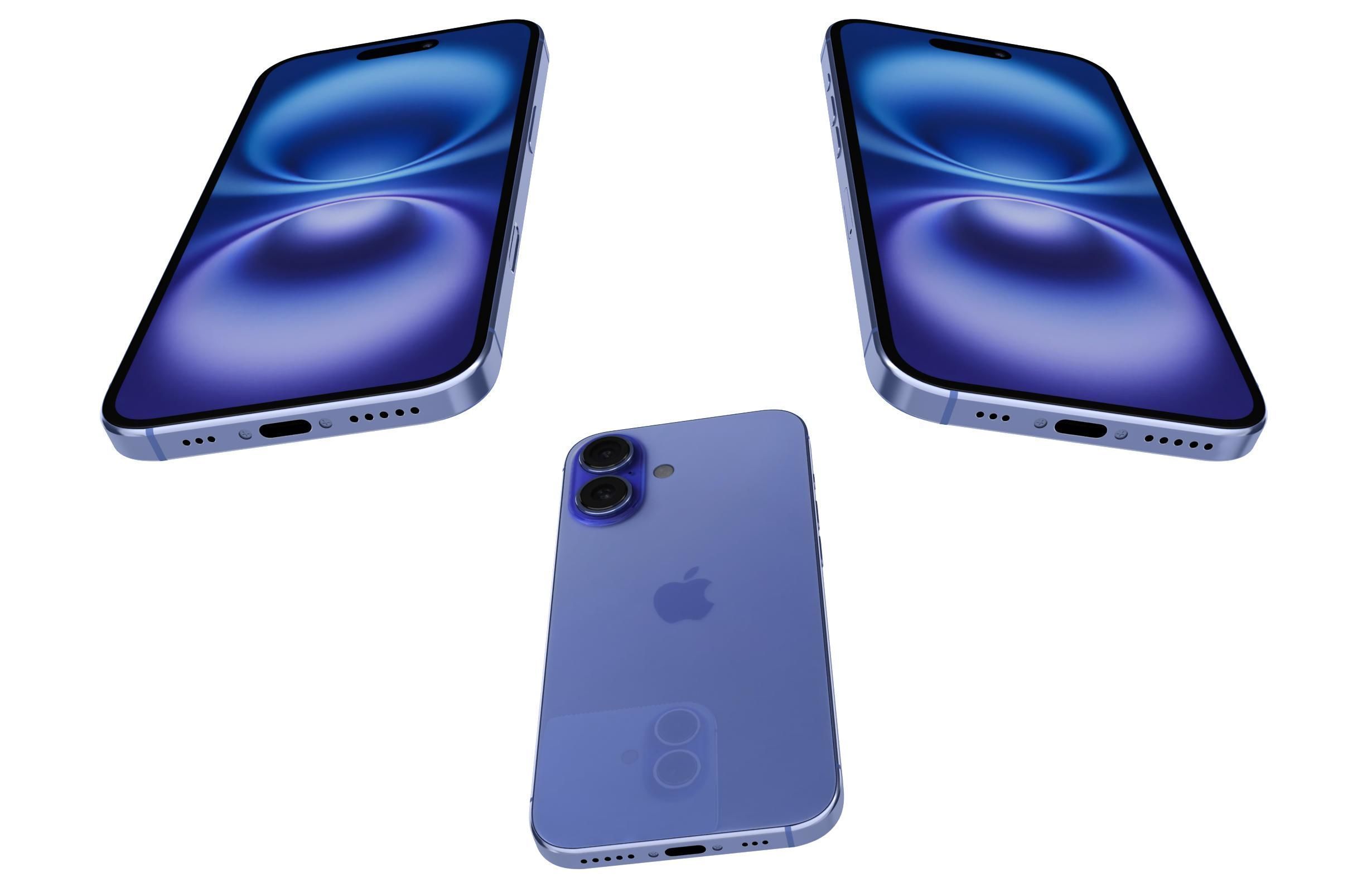 Apple iPhone 16 Ultramarine 3D model_2