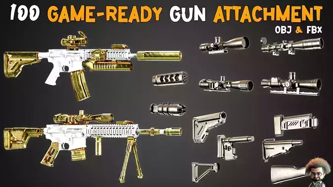100 Game-Ready Gun Attachments    Vol 02