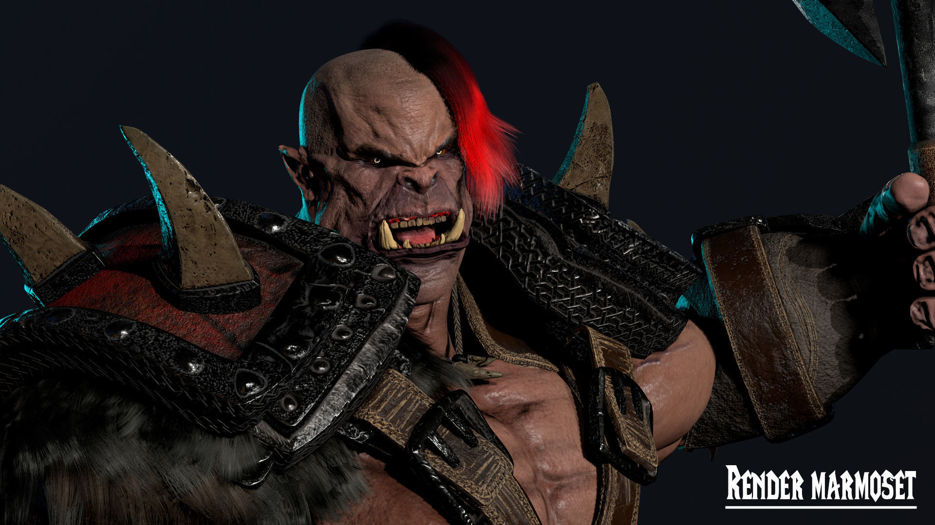 Orc 5 Low-poly 3D model_12