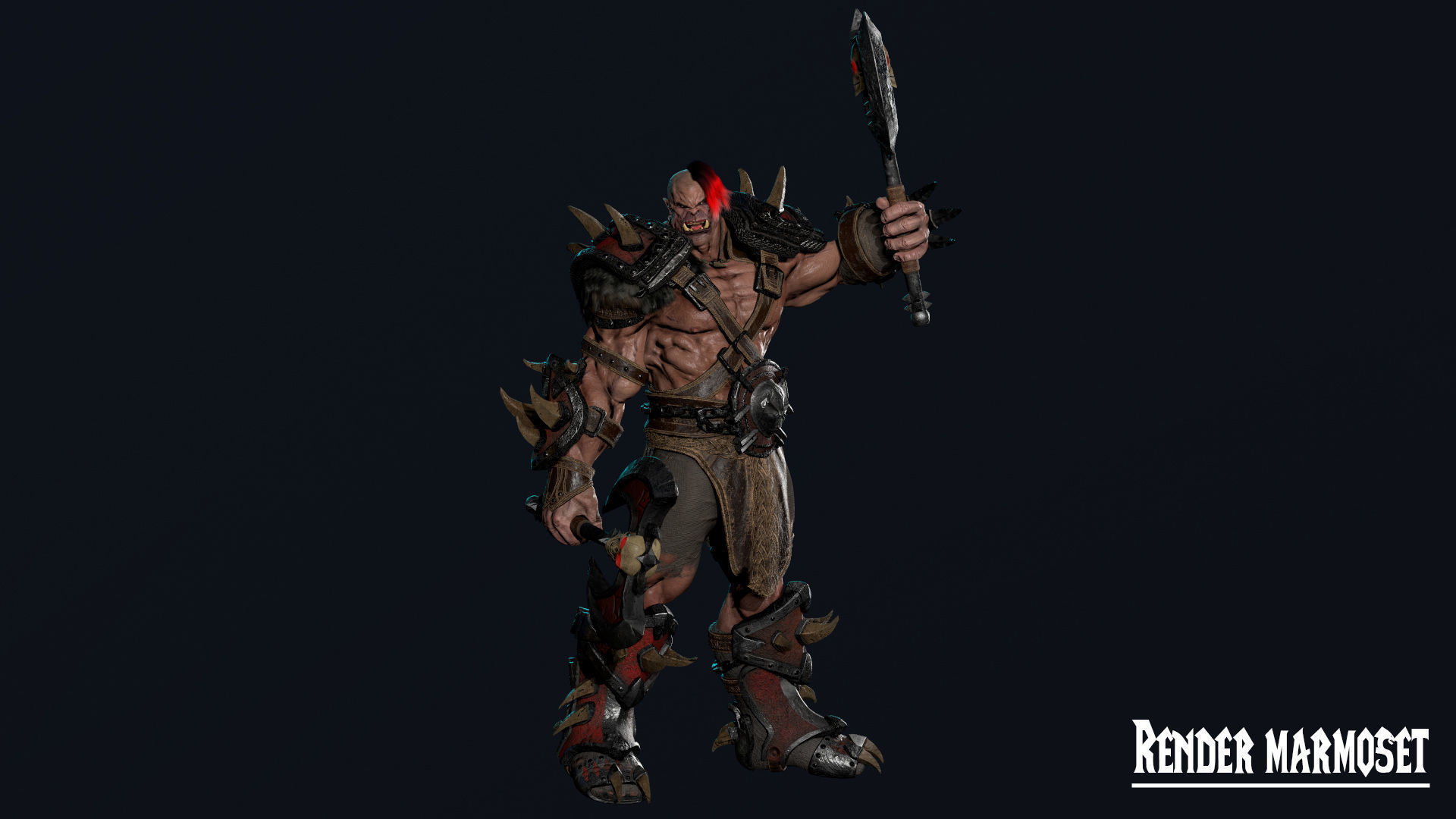 Orc 5 Low-poly 3D model_4
