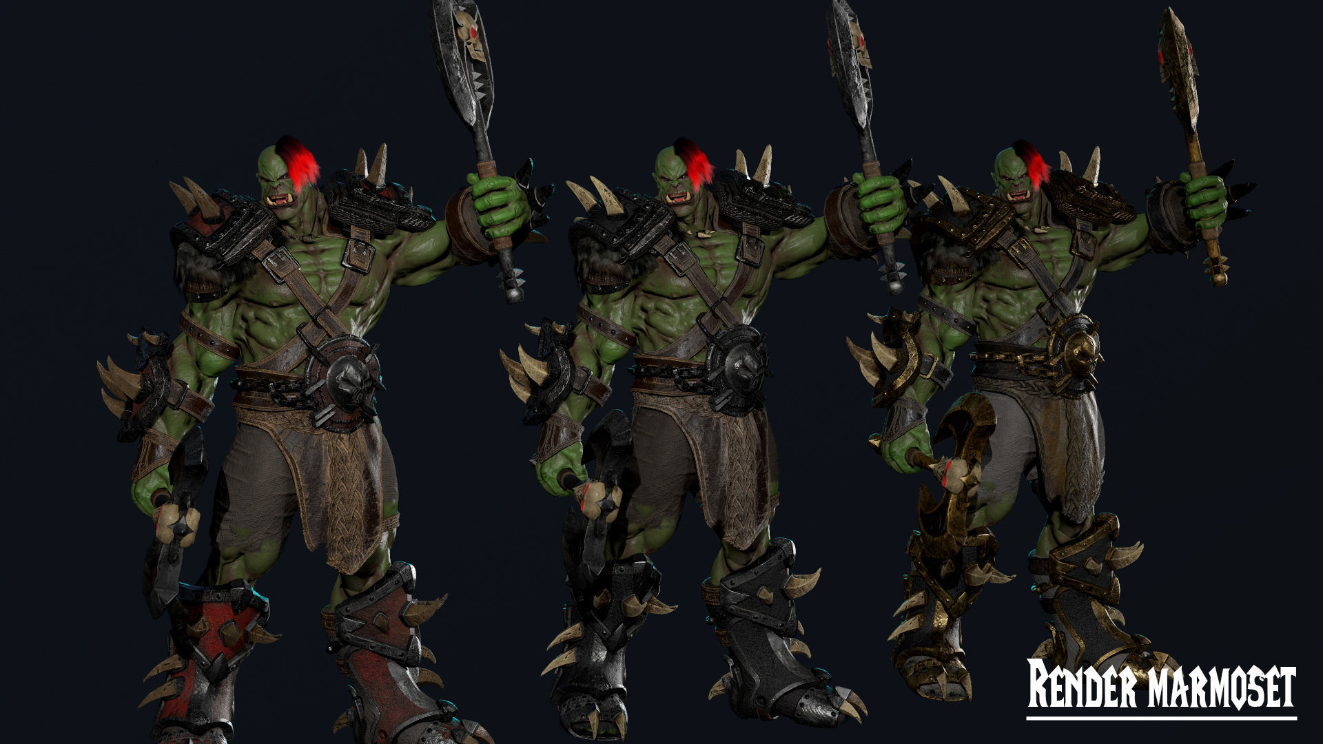 Orc 5 Low-poly 3D model_13
