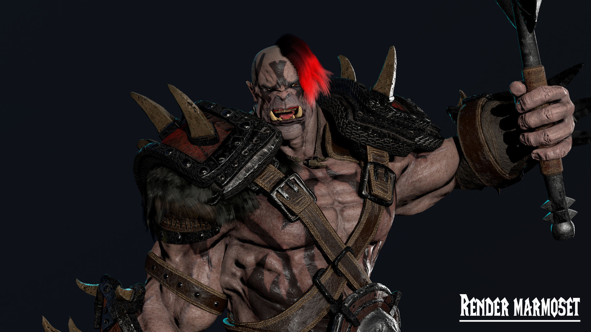 Orc 5 Low-poly 3D model_6