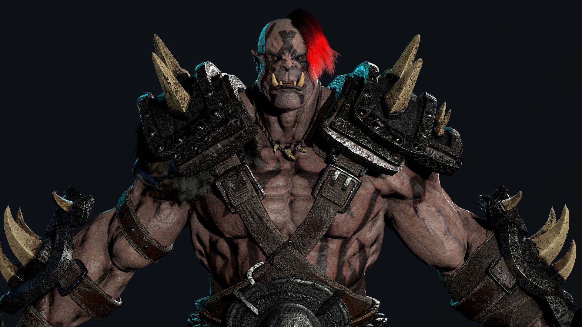 Orc 5 Low-poly 3D model_7