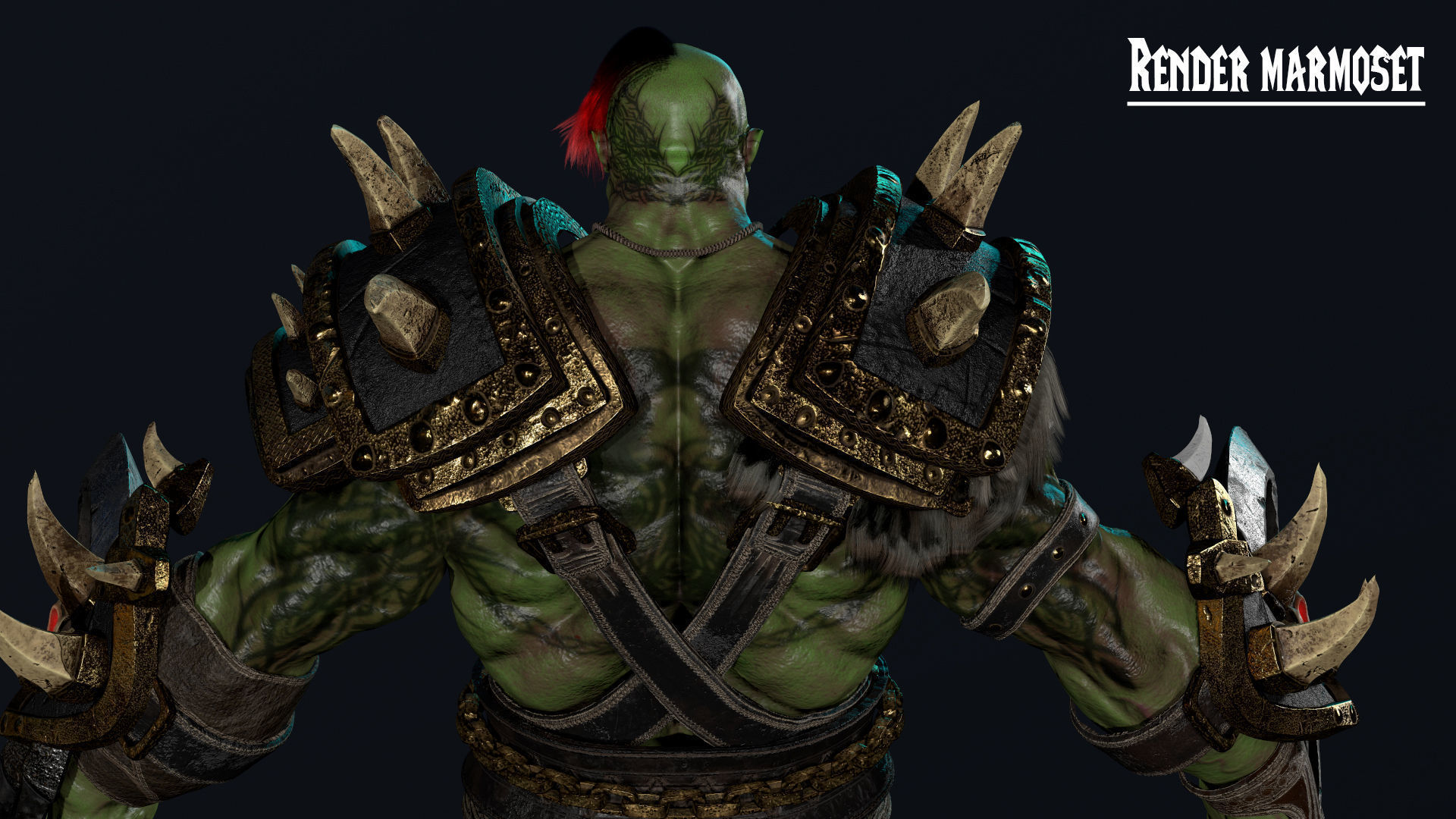 Orc 5 Low-poly 3D model_14